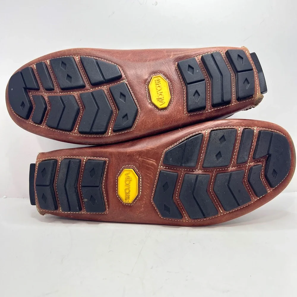 Bass Premium Collection Bel Air Mens 8M Brown Leather Driving Loafer Vibram Sole